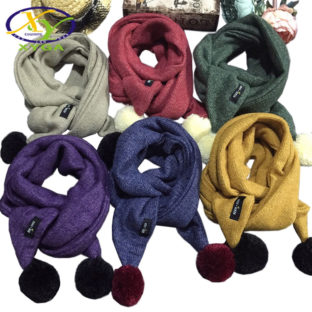 Children's Wool Triangle Scarves Winter Boys and Girls Cute Small Shawls Child Baby Kids Soft Viscose Wraps