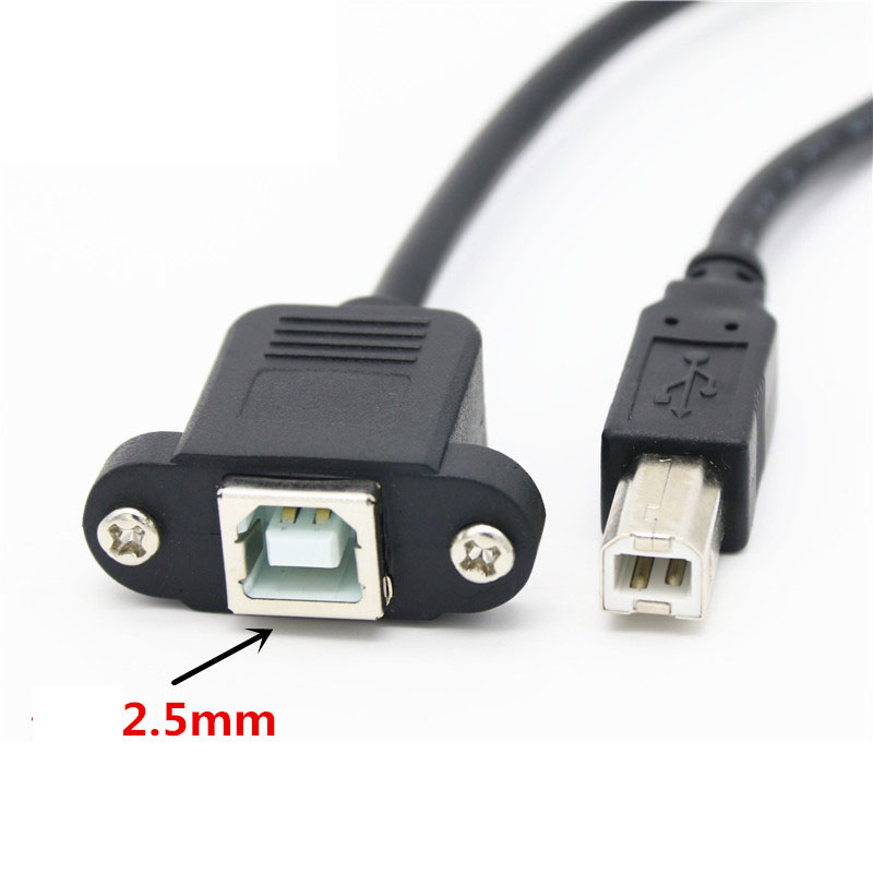 Usb 2.0 B Male Naar Usb B Female Printer Panel Mount Naar Micro Usb Mini Usb Type-Cmale Extension kabel Schroef Gat Connector Graden: WHITE / 0.2M