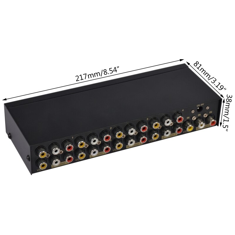 8-Weg Composiet Rca Av Splitter 1X8 Video 1 In 8 Out Splitter Distributeur Voor Stb Dvd Hdtv