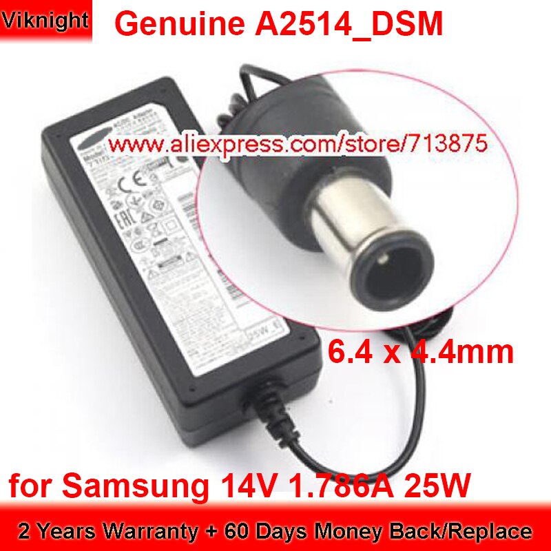 Genuine A2514_DPN A2514_DSM 14V 1.786A Ac Adapter for Samsung HW-F450 SOUND BAR S24D300H S22D390H S24F350FHE S22C LCD MONITOR