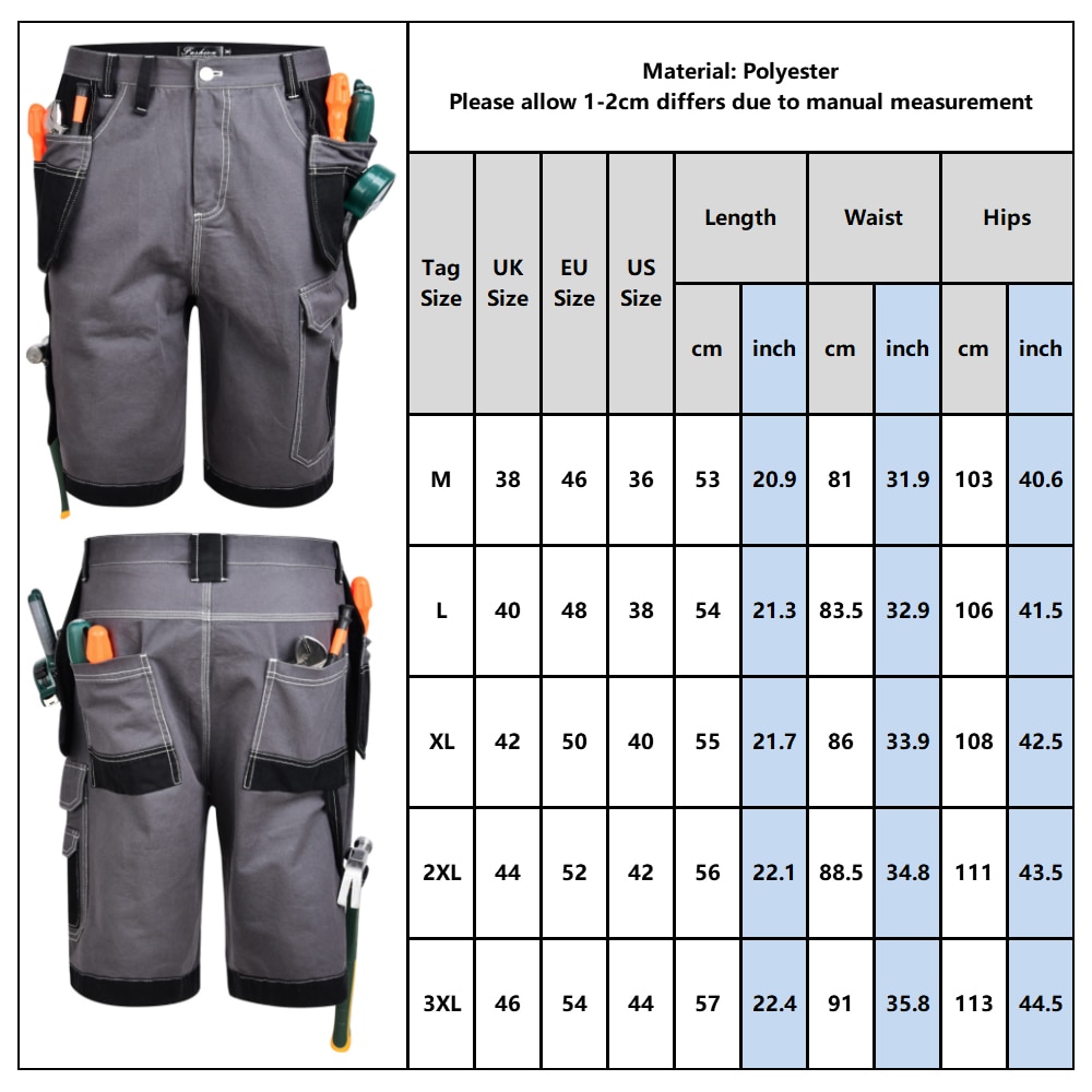 Craftsman Men's Work Pants Workwear Multi Pockets Work Trousers Mechanic Workwear Safety Clothing D30