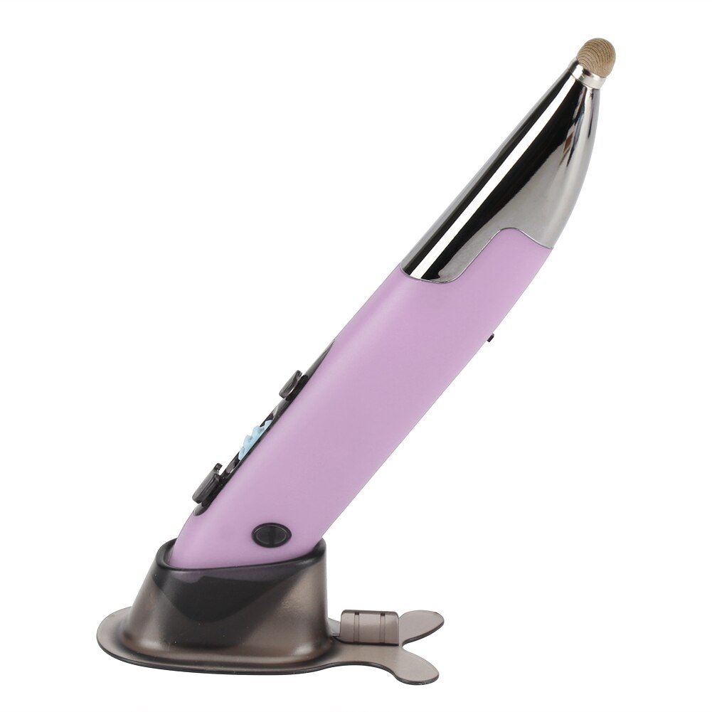 PR-A19 Wireless Optical Pen Mouse Dual Mode 4 Buttons 2.4GHz USB Bluetooth Pen Mouse Multifunctional Handwriting Mice: Purple