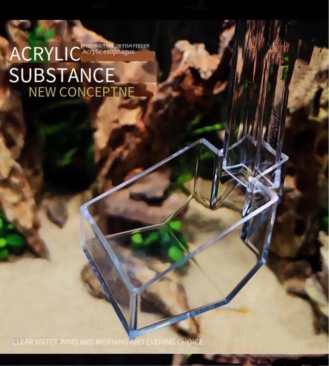 Fish tank feeding tube glass feeder transparent acrylic feeder fish shrimp turtle universal feeding aquarium accessories S. M. L