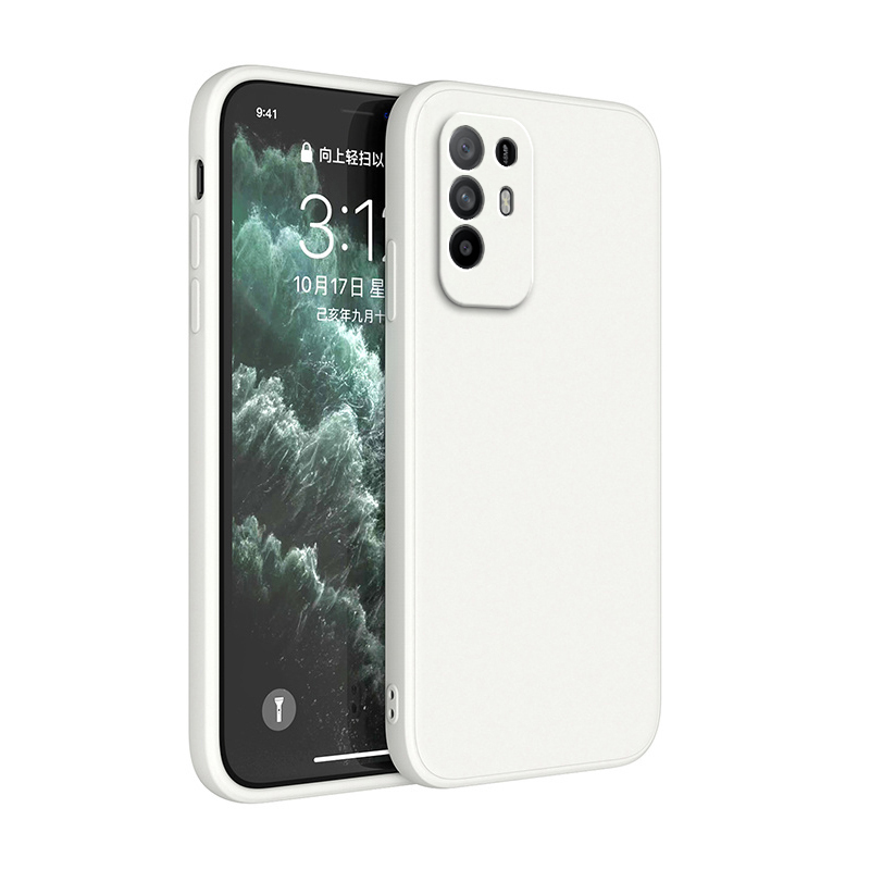 Originele Soft Case voor OPPO A94 A95 5G Coque Camera Bescherming Dunne Vierkante Vloeibare Siliconen Luxe Klassieke Schokbestendige Cover Funda: Microvezel / Khaki