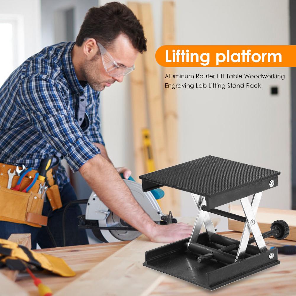 Enrutador de aluminio, mesa elevadora, grabado en madera, soporte de elevación de laboratorio, soporte de elevación, taladro ajustable, Mini Mesa, herramientas de carpintería