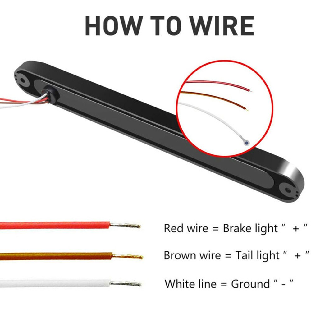 Bar LED Tail Light Waterproof Dust-proof Lamp Replacement 10" Accessories