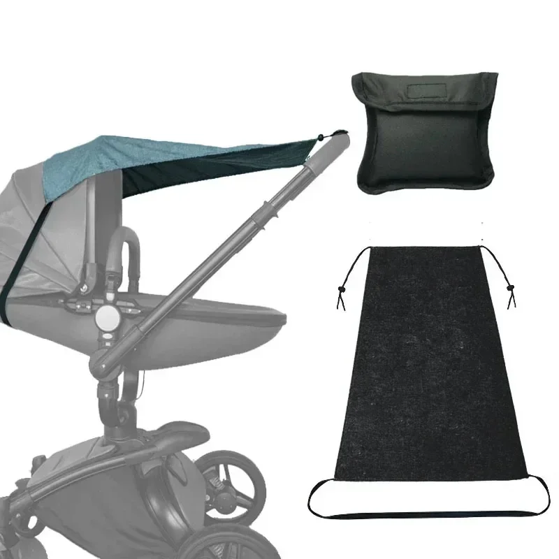 Bloques de sombra para cochecito de bebé, protección UV impermeable a prueba de viento, cubierta parasol, accesorios para actividades al aire libre, mosquitera para insectos: Plata