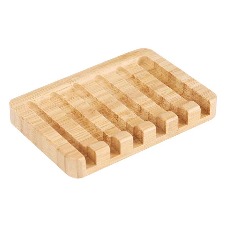 Bathroom Soap Dish Storage Box Handmade Wooden Natural Bamboo Soap Dishes Tray Holder Storage Soap Rack Plate Box Container: NO.6