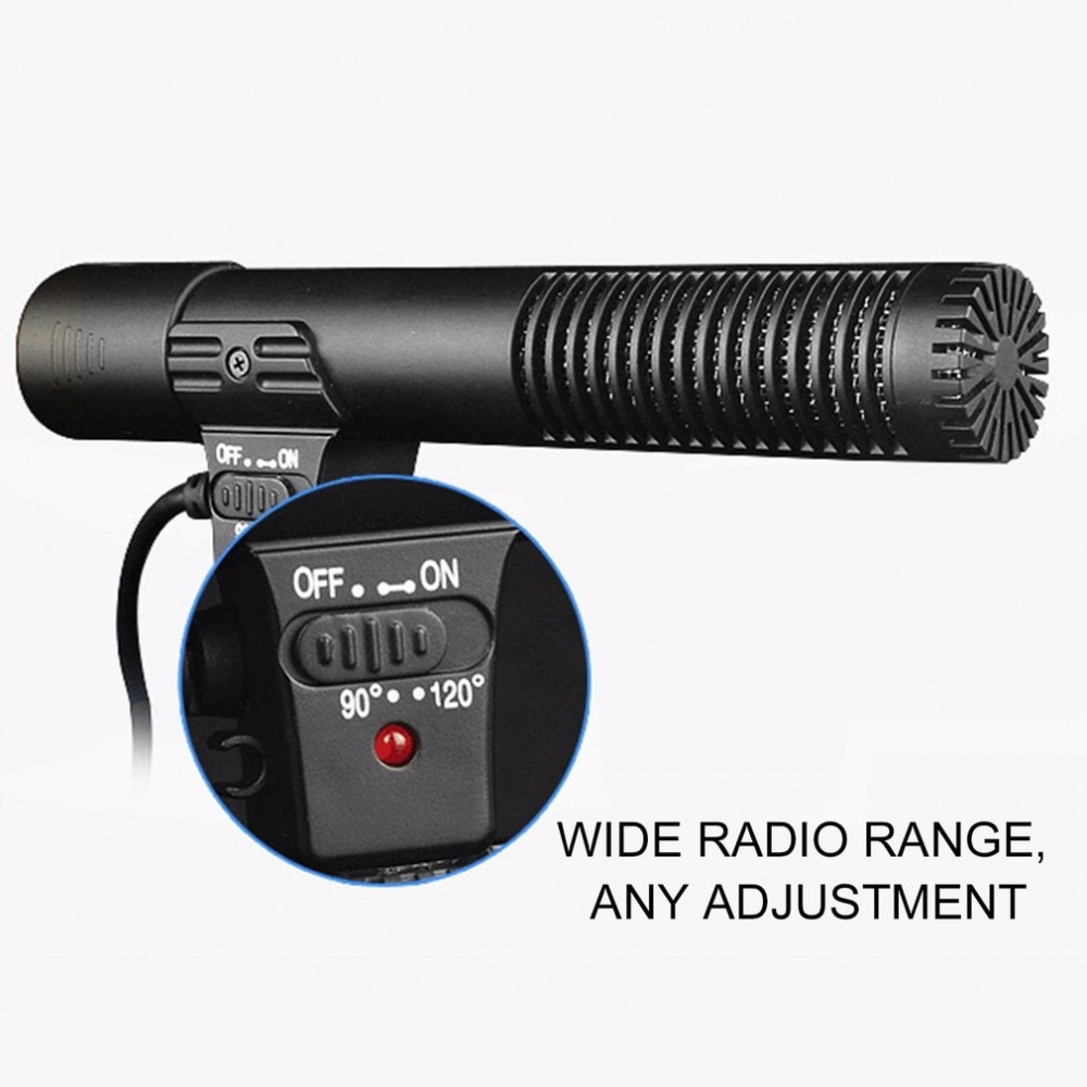 Condenser Microphone 3.5mm Recording Microphone Interview Mic for DSLR Camera Video DV Camcorder