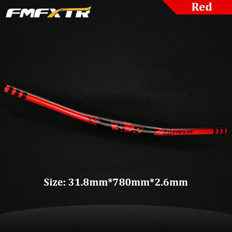 FMFXTR MTB Bicycle Handlebar Aluminum Alloy 780*31.8mm Racing Bike Rise Handlebar Mountain Bike Handle Bars Cycling Accesorios: Red -31.8-780