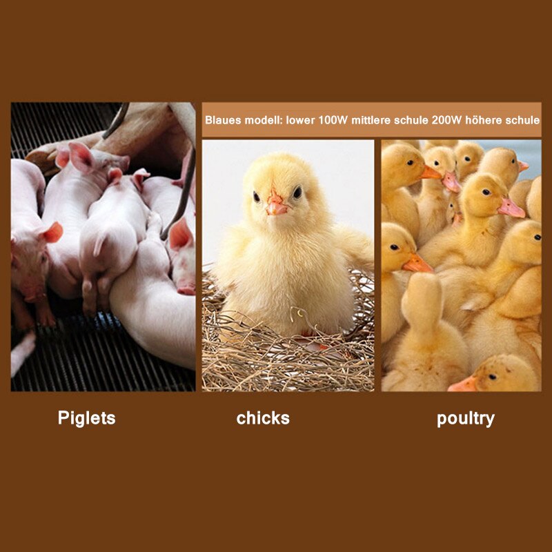 Pet Chicken Pig Poultry Insulation Breeding Farm Animal Blue 1pc Heat Lamp Culture Constant Temperature Heating Lamp