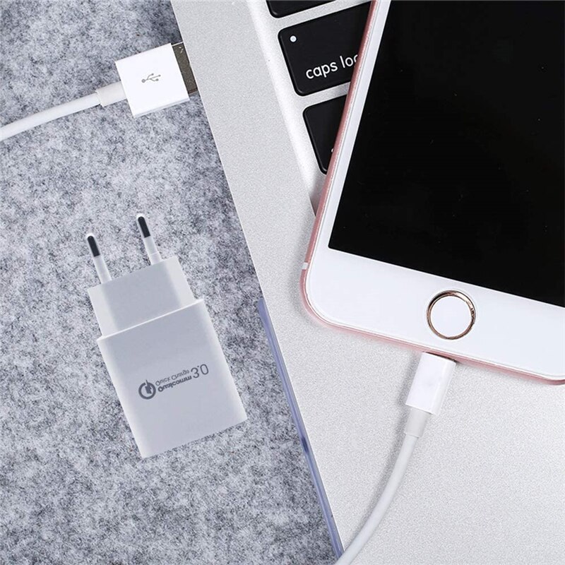 Chargeur rapide QC 3.0 18W 3A adaptateur chargeur sans fil pour IPhone 11 Pro XS Max XR X Samsung S9 S10 S20 Plus prise de Charge Usb rapide