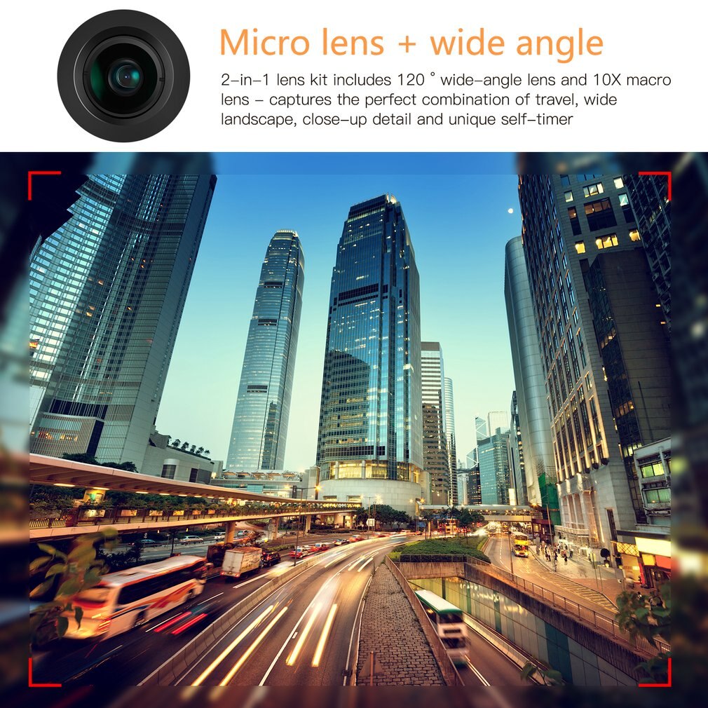 OUTAD 120 Gradi Grandangolare/Micro Lens 2 in 1 per il Clip-on Lenti Della Fotocamera Del Telefono Cellulare Kit per Samsung Per Smartphone Android