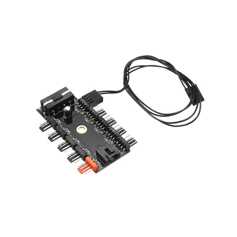 12V 10 Way 4pin SATA IDE Fan Hub Speed Controller Regulator For Computer Case With PWM Co