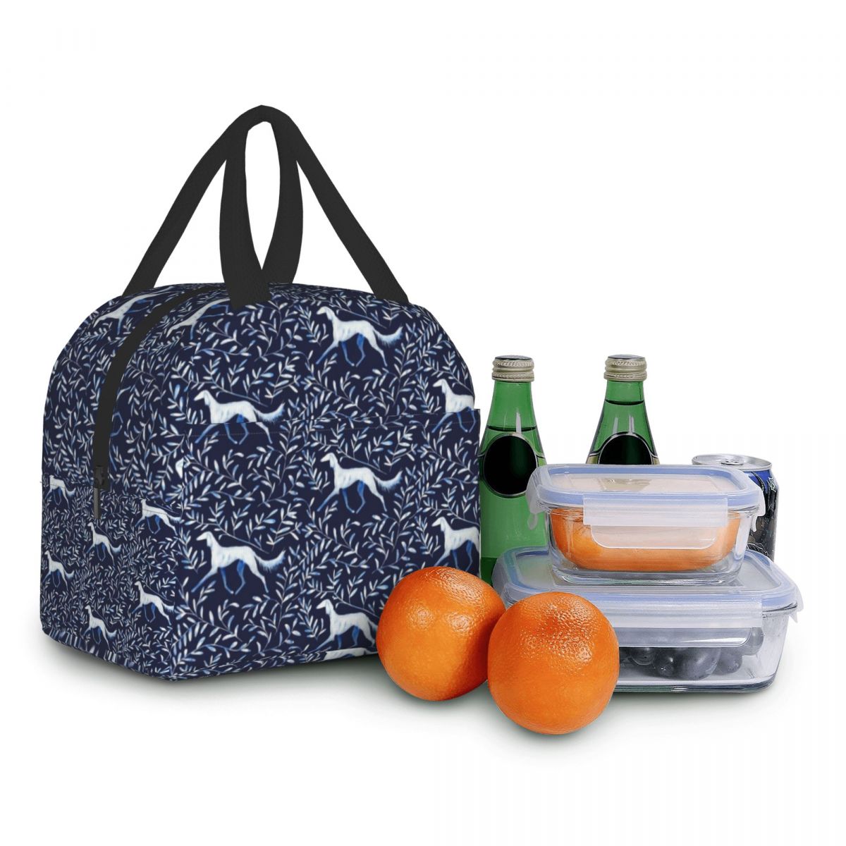 Saluki Greyhound Insulated Lunch Bags for Work School Whippet Sighthound Dog Portable Cooler Thermal Lunch Box Women Children