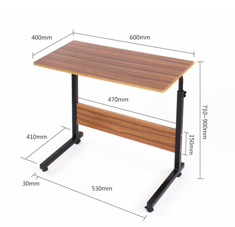 Adjustable Computer Desk with Wheels Portable Laptop Desk Rotate Notebook Bed SofaTable Can be Lifted Standing Desk