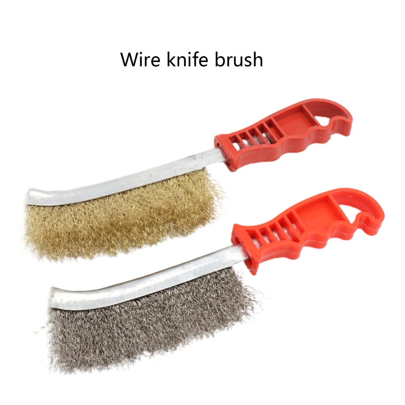 Knife-shaped BBQ Grill Cleaning Brush Steel Wire Heavy Duty Scratch Brush 101A
