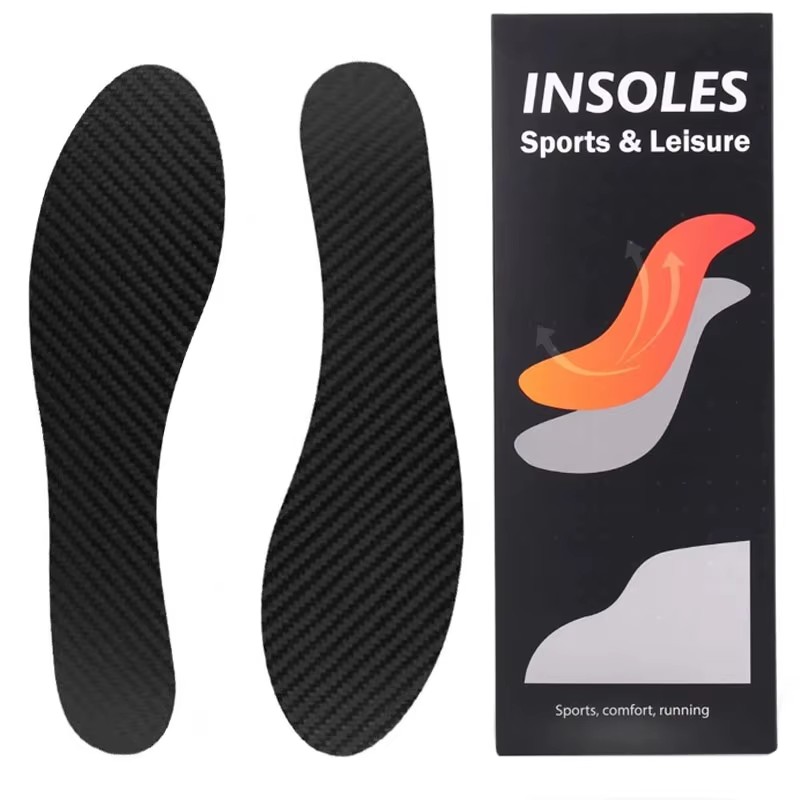 1Pair 1.2mm Carbon Fiber Insole-Carbon Sole Propulsi For Basketball Football Hiking Sports Carbon Orthotic Insole-With Box: Blue