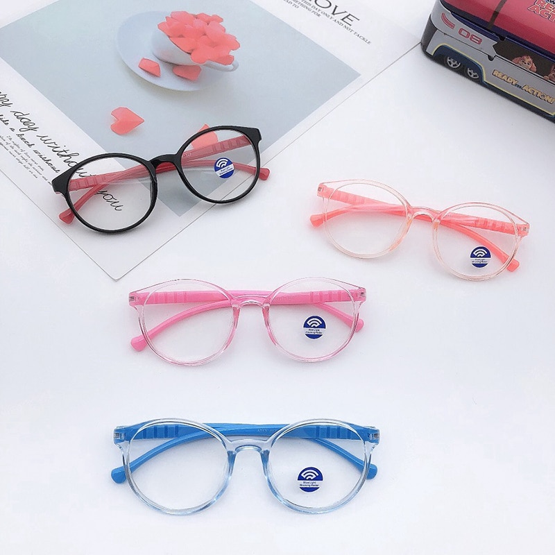 Lunettes de sécurité pour enfants, verres anti-lumière bleue, monture en Silicone, verres clairs, jeu vidéo, pour filles et garçons