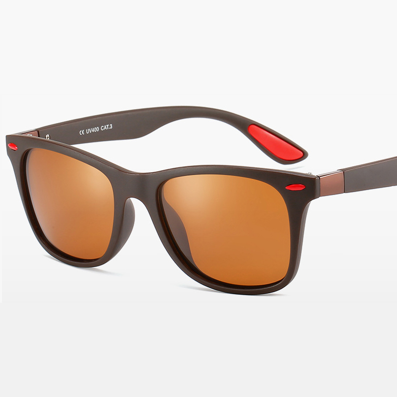 Vintage firkantede mænd polariserede solbriller mærke udendørs kørespejl kvinder retro luksus solbriller  uv400: C4