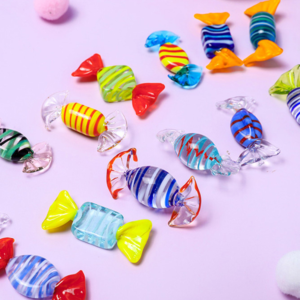 12Pcs Candy Decor Glass Candy Desktop Decors Party Prop (Random Style)