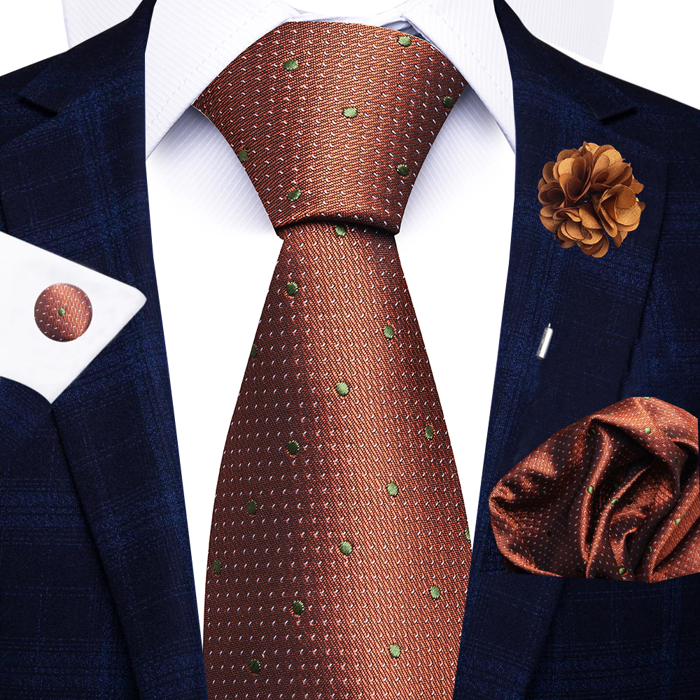 de vacaciones 8 cm corbata pañuelo gemelos Pin Set para hombres corbata raya traje rojo accesorios boda Gravatas: Azul