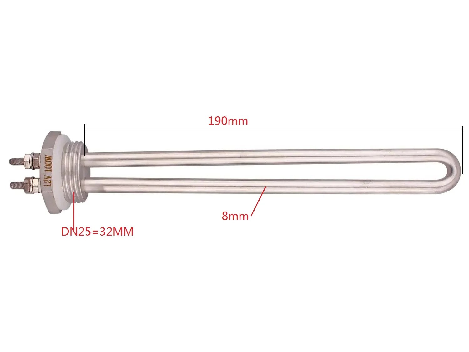 thumbnail interactive-video image 1 of Hurricane 12V 60W DC Water Heating Element With Bulkhead Adapter - Solar Compatible 1 of 6