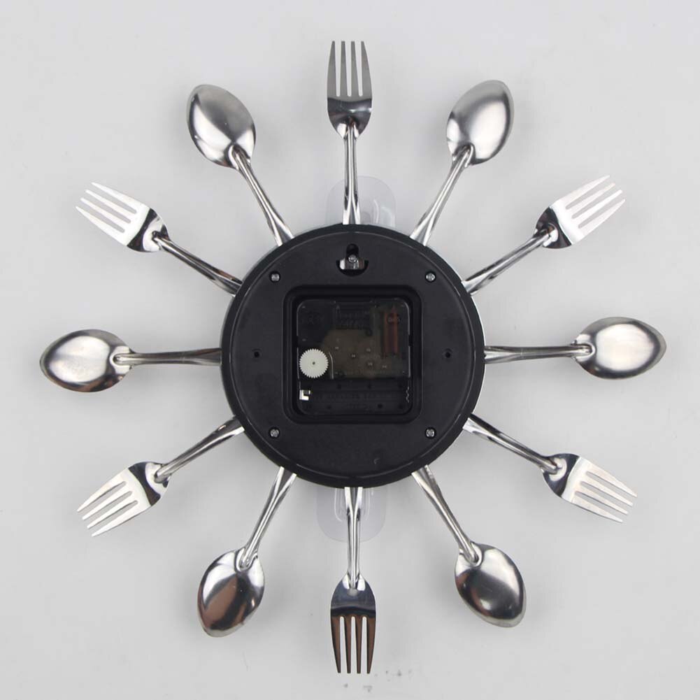 Cutlery Kitchen Wall Clock Multicolor Metal Fork Spoon Modern Cutlery Clock For Home Living Room Decoration Kitchen Clock