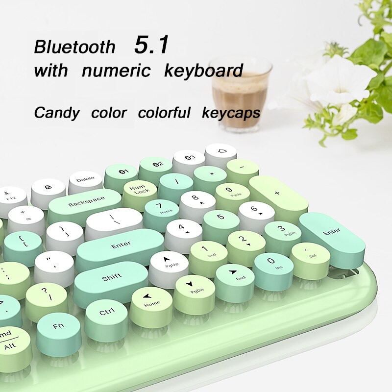 Wireless Bluetooth Mobile Phone Tablet Keyboard Mouse Girl Pink for iPad macbook/Android