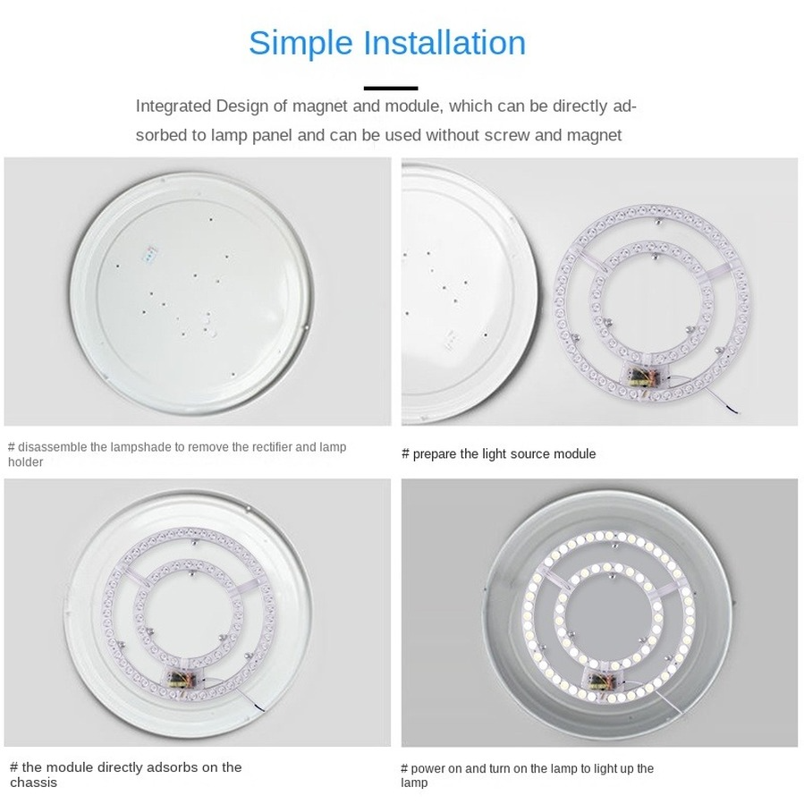 Módulo LED de 48W y 72W, fuente de repuesto para techo, fuente de luz de techo interior, mecha, remould, iluminación Led de alto brillo, luz blanca