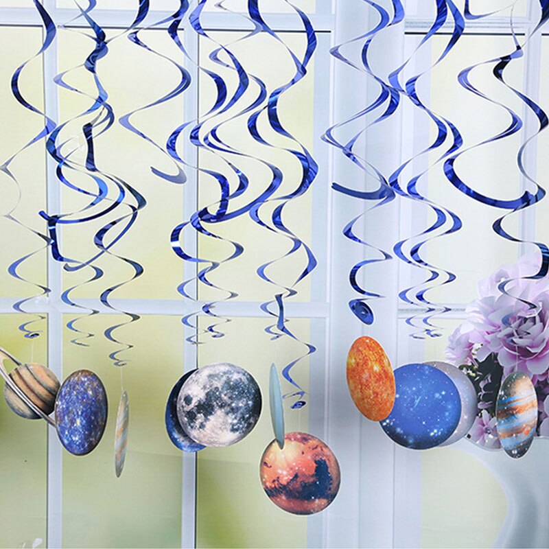 Solar system hanging Ornament Happy Birthday Banner Solar System Party Decor kids Space Themed Birthday Party Favor Supplies