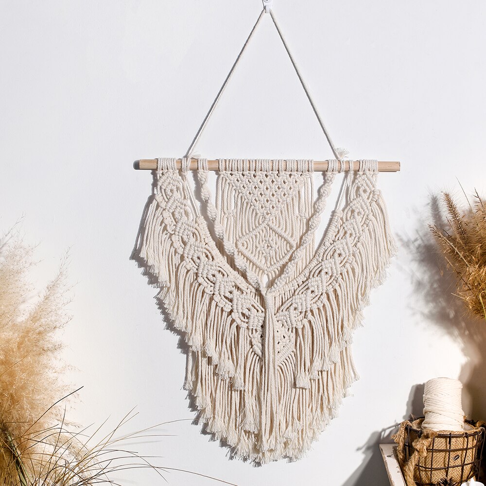 Large Boho Woven Tapestry Macrame Wall Hanging Bohemian Tassel Wall Home Decor Aesthetic Room Decor