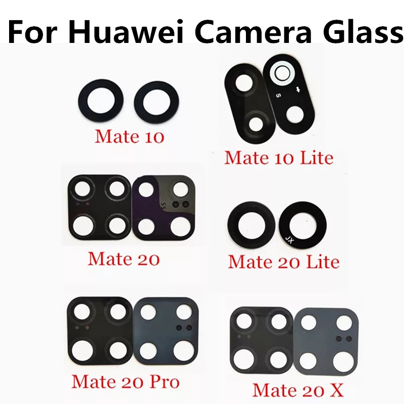 2 pz/lotto, posteriore Posteriore della Macchina Fotografica Obiettivo di Vetro Della Copertura Per Huawei Mate 8 9 10 Lite 20 Pro X 30 Pro Con Adesivi adesivo Parti di Ricambio