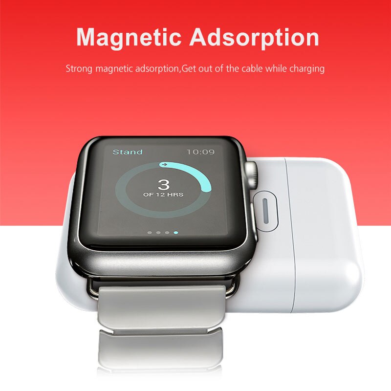 1000 mah mini powerbank draadloze oplader voor horloge magnetische powerbank externe batterij voor horloge serie 5 4 3 2 1 snel opladen