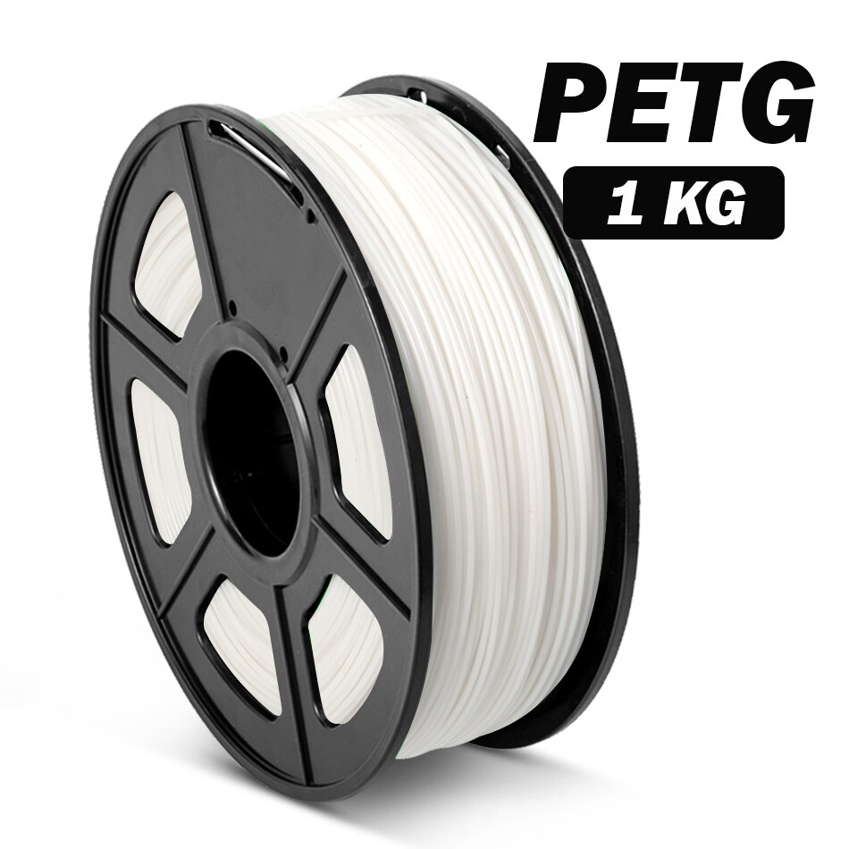 1,75mm 3D Drucker Filament PETG 1KG Mit Spule SUNLU Gewöhnlichen PETG Filament 100% Keine Bubblle 395M/rolle: PETG-Weiß