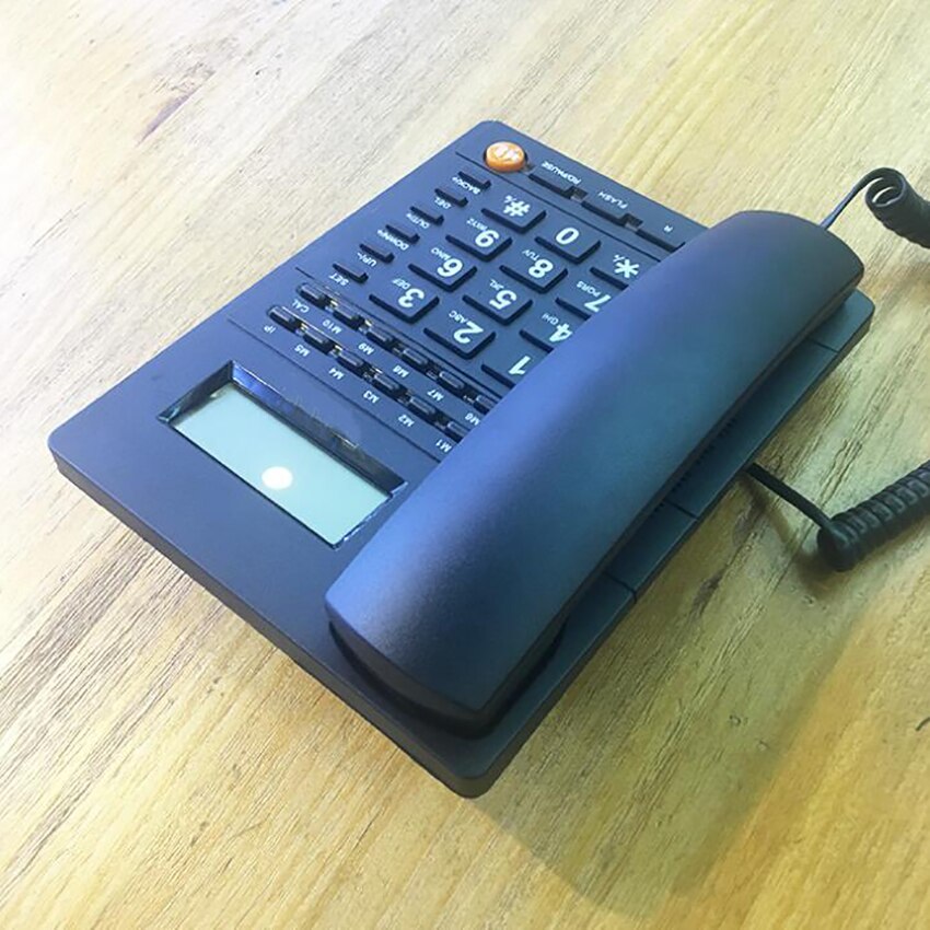 Big-Button Corded Phone with Caller ID, Dual System DTMF / FSK, Real Time Date&Week Display, Adjustable LCD Brightness & Volume