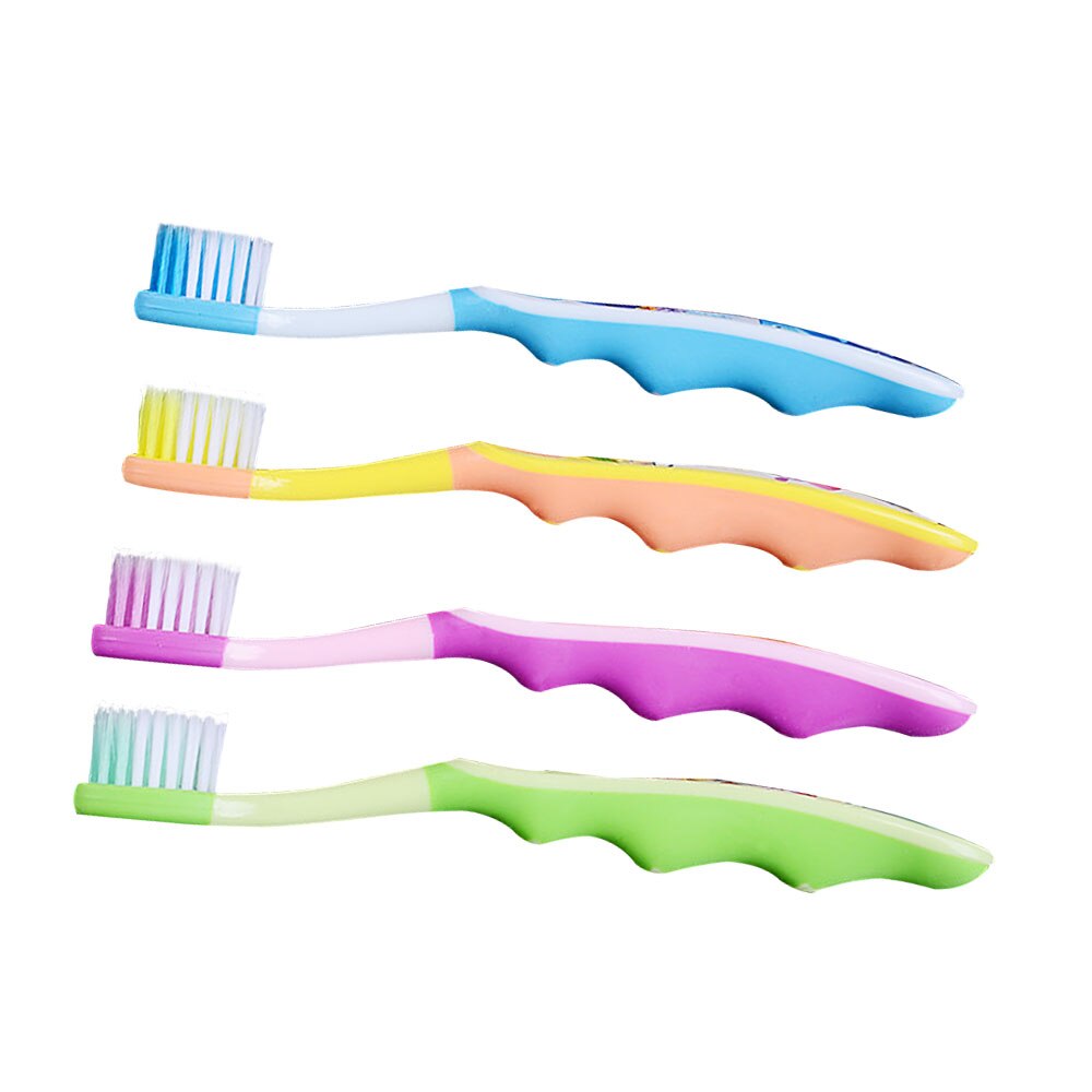 4pcs Children Cartoon Pattern Toothbrush Dental Double Ultra Soft Teeth Tooth Brush for Boys and Girls Kids Tongue Cleaner