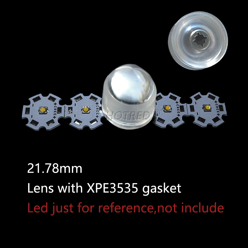 CREE XPE2XPG2 XML5050 XHP50/70 7070 1W3W5W 3030 3535 LED Lens Optical Epileds Semileds for Spot flashlight DIY 21.78mm 3 Degree: Lens with 3535gasket / 21.78mm 1PCS