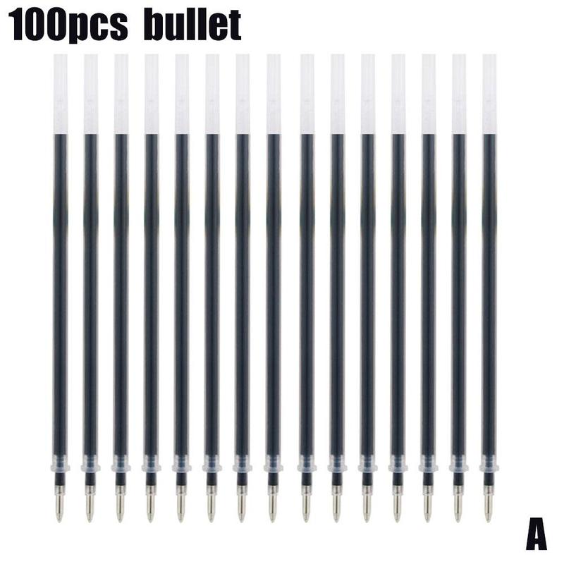 100pc/set 0.5mm Gel Pen Refill Office Signature Rods Blue School Handles Writing Stationery Ink Needle Red Office Black Sup A8M4: A