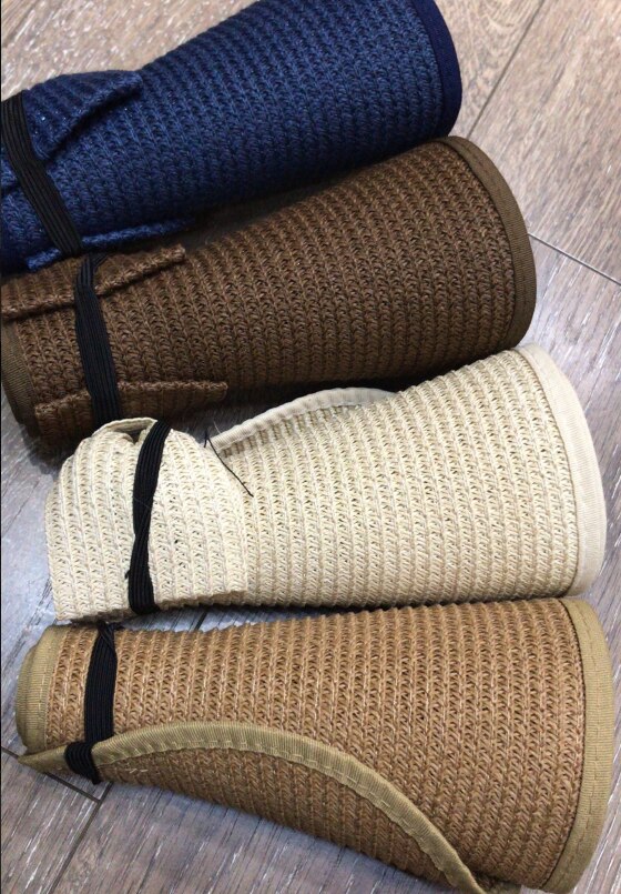 Vrouwen Zomer Vizieren Hoed Opvouwbare Zonnehoed Breed Grote Rand Strand Hoeden Stro Hoed Chapeau Femme Strand Uv-bescherming Cap # T1P