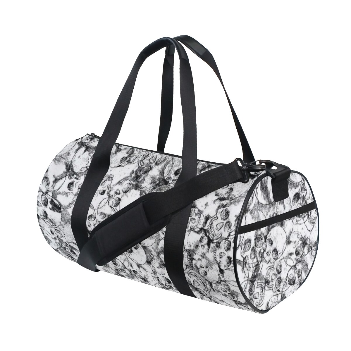 ALAZA Gym Travel Bag Sport Outdoor bags Skull Printing Canvas Women Large Pocket Casual Tote Handbag Shoulder Bag For Men: 03