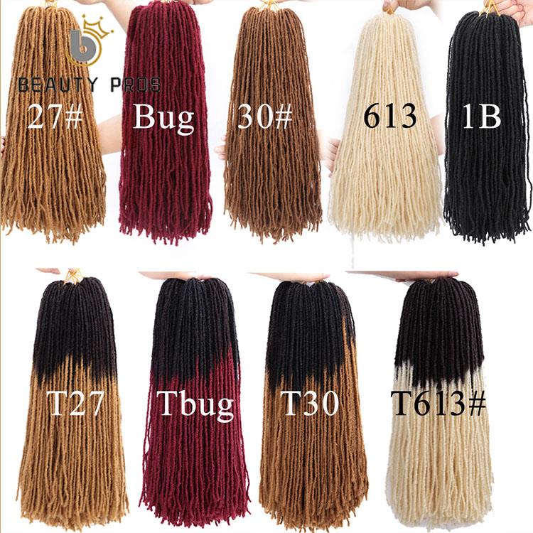 BEAUTY PROS Sister Locks-trenzas de ganchillo con degradado Dreadlocs, 18 pulgadas, pelo trenzado sintético Dread Loc para mujer
