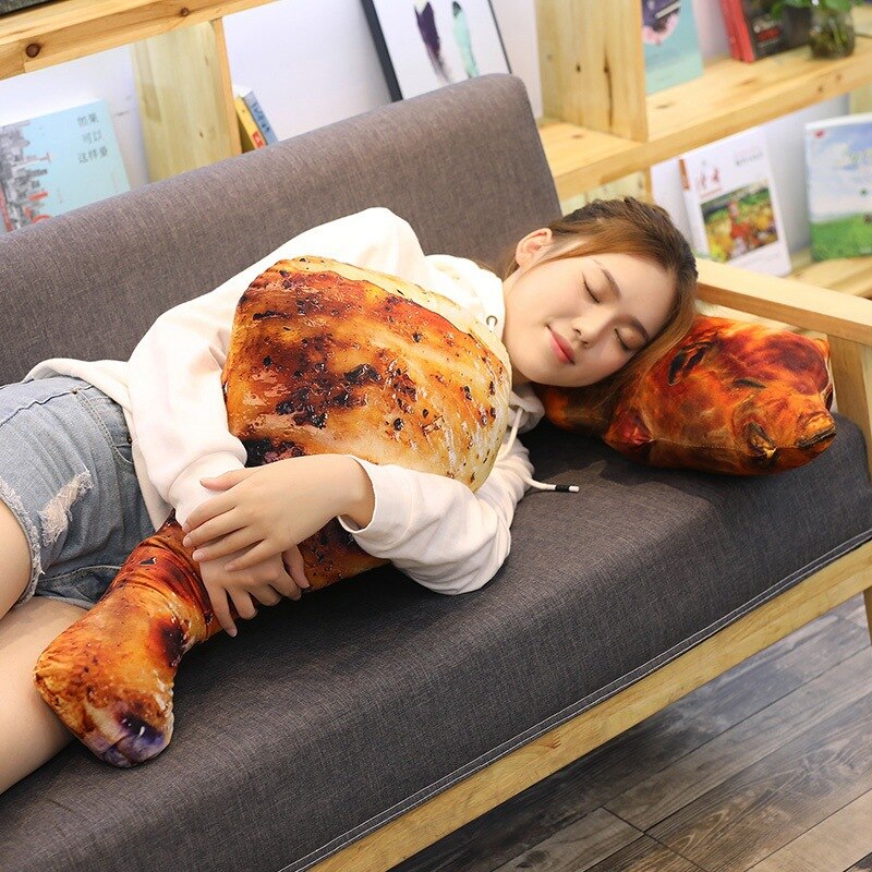 Nourriture oreiller nourriture coussin Simulation physique oreiller poulet jambes ailes de poulet grillé poisson coussin en peluche jouet poupée