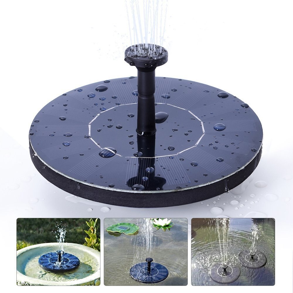 Floating Solar LED Fountain Garden Water Fountain Pool Pond Decoration Solar Panel Powered Fountain Water Pump Garden Decoration: E