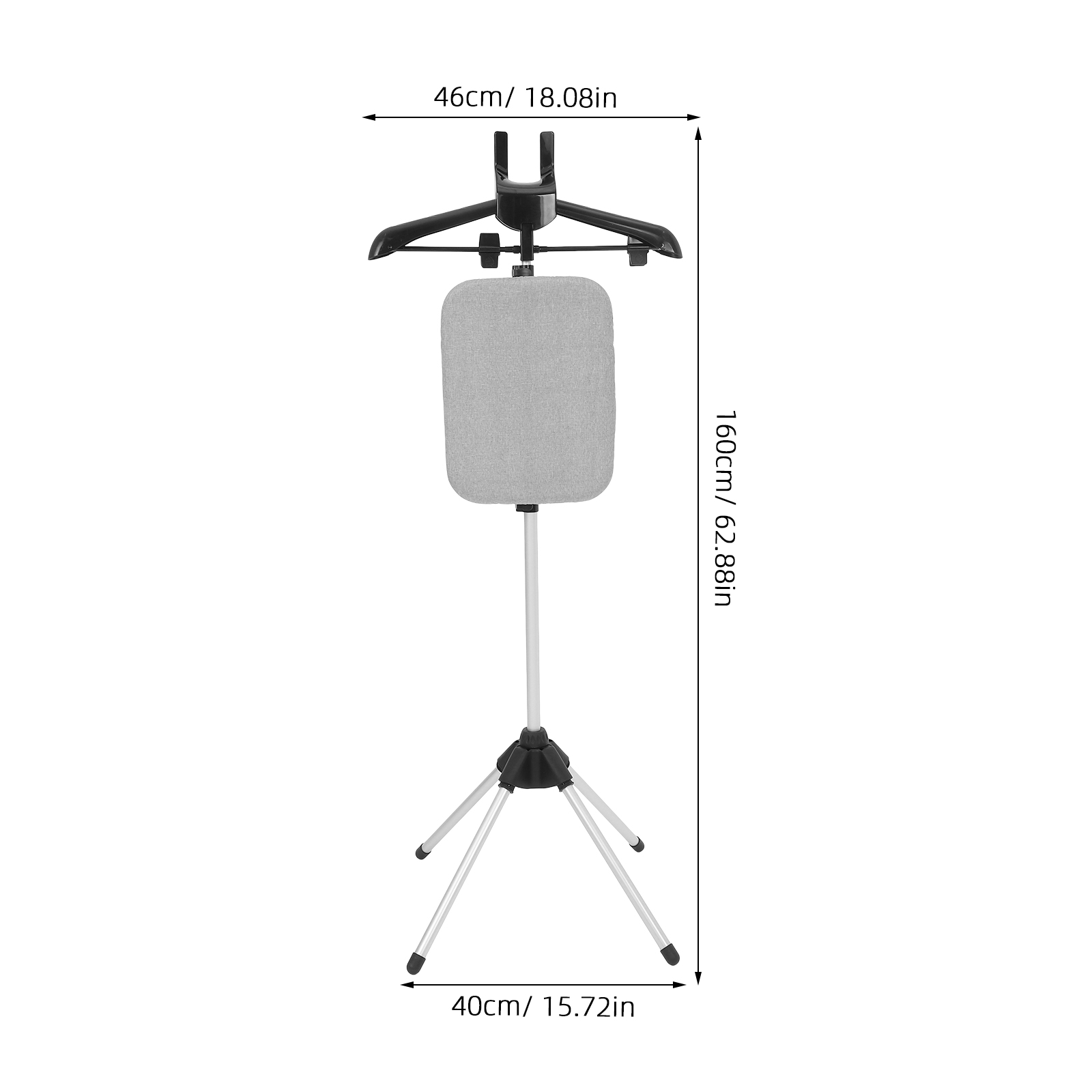 Wieszak robić prasowania z parownicą robić ubrań, regulowany stojak, suszarka robić płaszczy, składany parownik robić ubrań, prasowanie ręczne.
