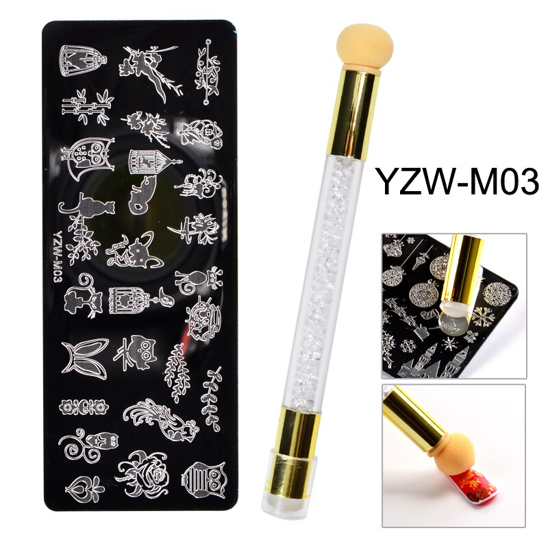 1 einstellen Nagel Stanzen Platten Schmetterling Schneeflocke Spitze Stempel Vorlage für Druck Schablone Werkzeuge: YZW-M03