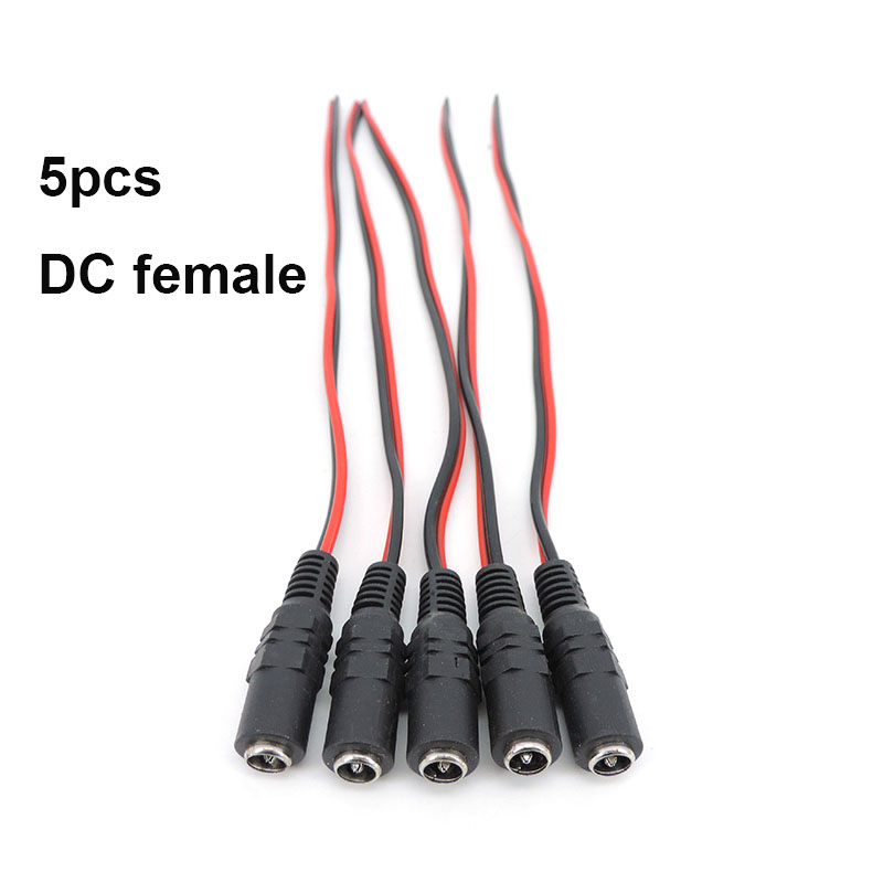 Conector de Cable de extensión para cámara CCTV, conector macho y hembra de CC de 5,5x2,1mm, 12V, 24v, Cable DC s1: Gris oscuro