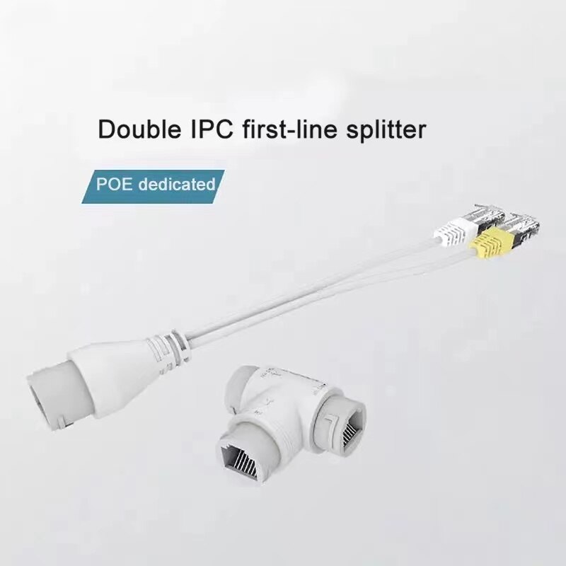 For security camera installation, POE splitter 2 in 1 network cable connector three-way RJ45 connector head