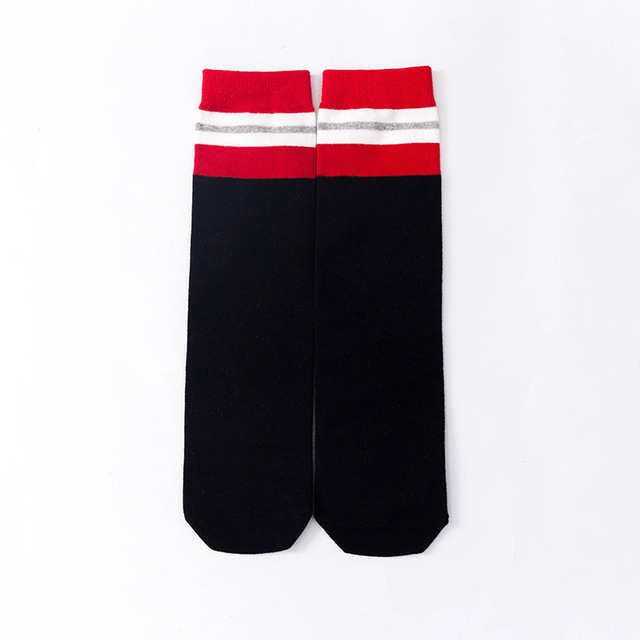 Baby Mädchen Knie Hohe Socken freundlicher jungen Streifen Baumwolle Sport Socken für Mädchen Nette Lange Röhre Socken freundlicher Bein Wärmer socken: Schwarz