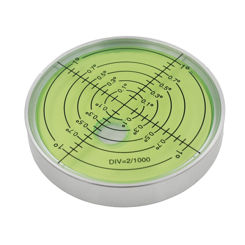 HACCURY Big Round Circular Level Bubble with Magnetic White Shell Green liquid Diameter 60mm Hight 10mm